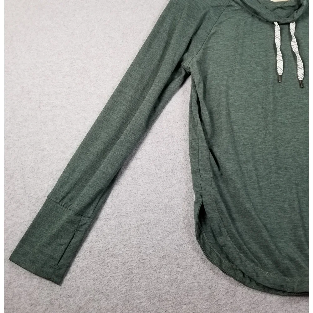 Member's Mark Activewear Top Women Small Green Long Sleeve Funnel Neck Thumbhole